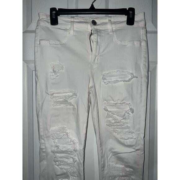 AEO American Eagle Outfitters Super Next Level Stretch White Jeggings Size 10 - Picture 2 of 10